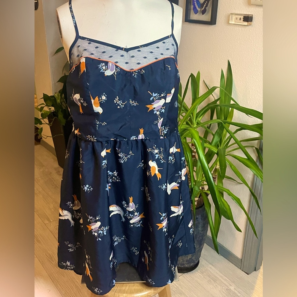 Navy blue bird dress